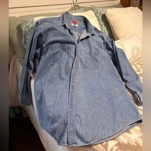 Marlboro Light Blue Denim Button Down Shirt